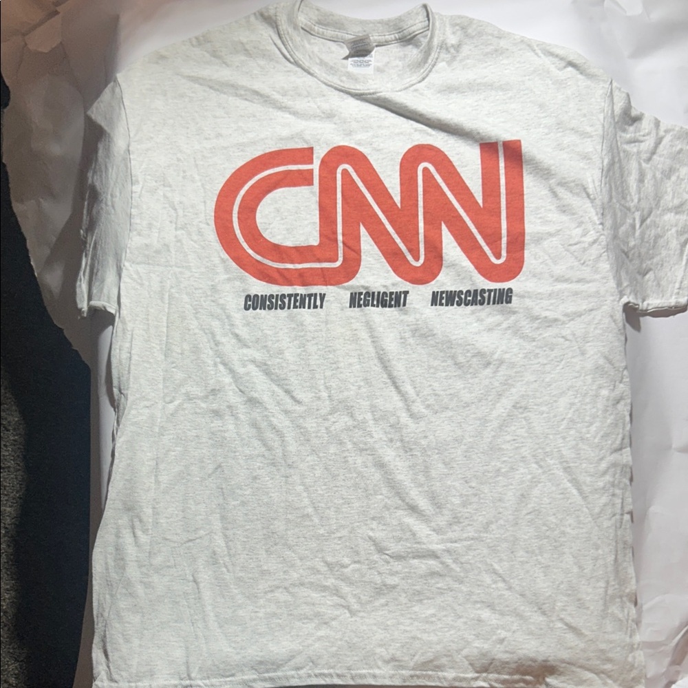 CNN - Consistently Negligent Newscasting - Grey Graphic T-Shirt